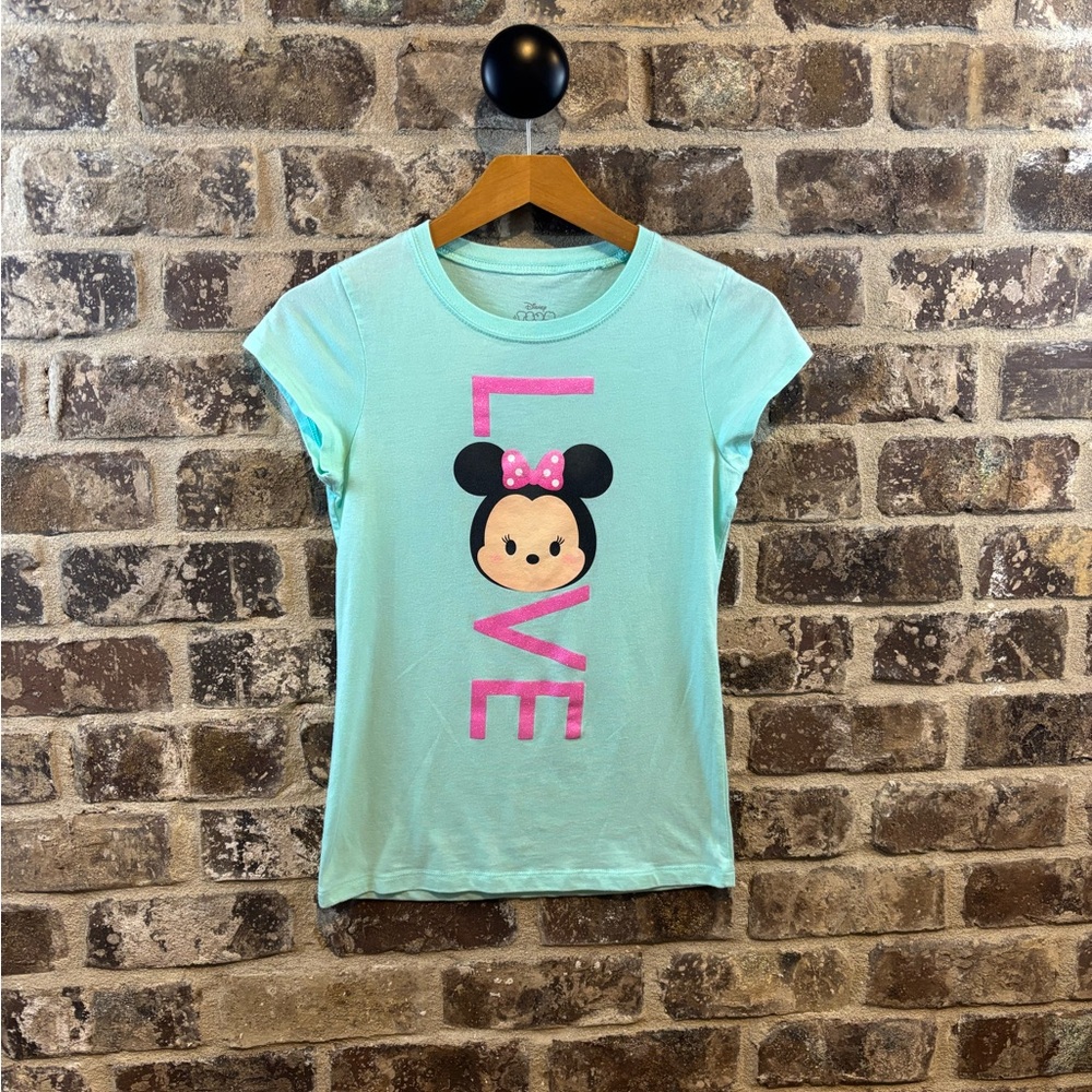 Tsum Tsum Aqua Minnie Mouse Love T-Shirt Girls Sz XL